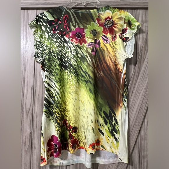 Silky Floral Top By New Directions Petite SZ PM - Picture 3 of 9